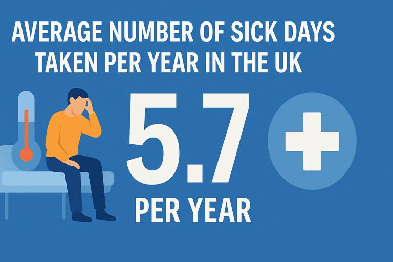 average sick days per year uk